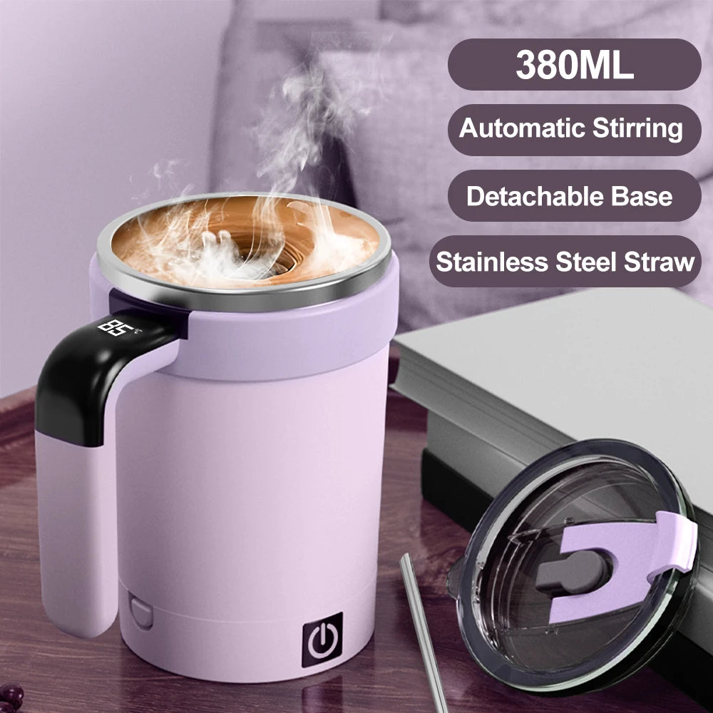 Auto-Stir Magnetic Coffee Mug – Rechargeable Stainless Steel Mixer