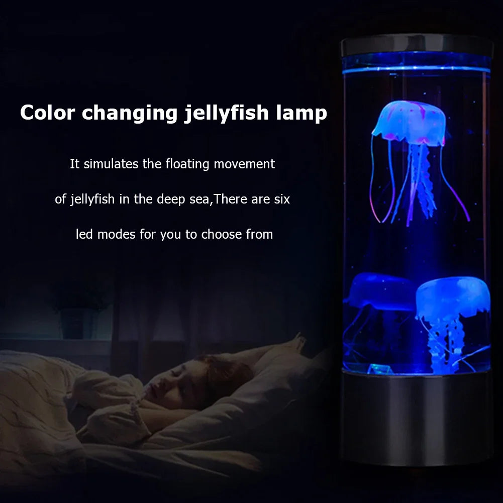 Multicolored LED Jellyfish Lamp – Color-Changing Aquarium Glow with Remote Control