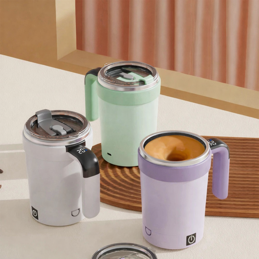 Auto-Stir Magnetic Coffee Mug – Rechargeable Stainless Steel Mixer