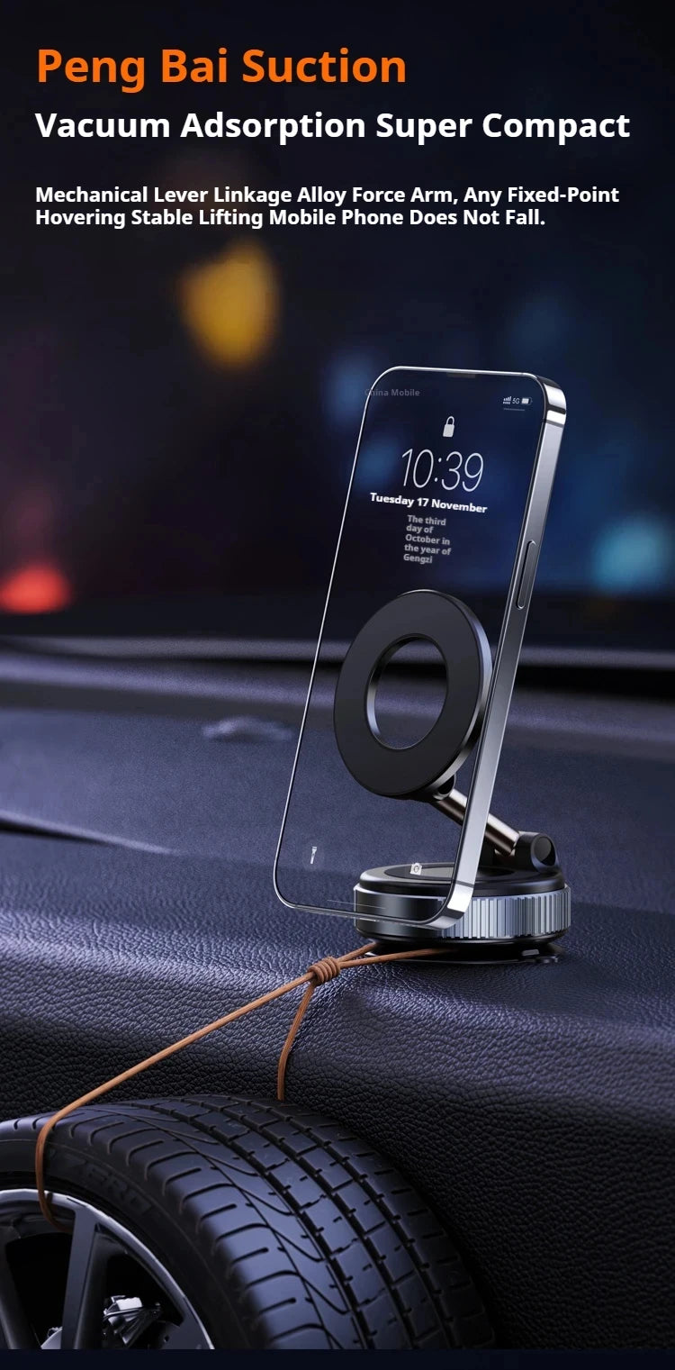 MagSafe Vacuum Suction Phone Holder – 360° Adjustable & Foldable
