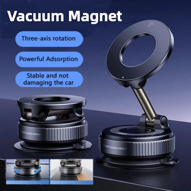 MagSafe Vacuum Suction Phone Holder – 360° Adjustable & Foldable