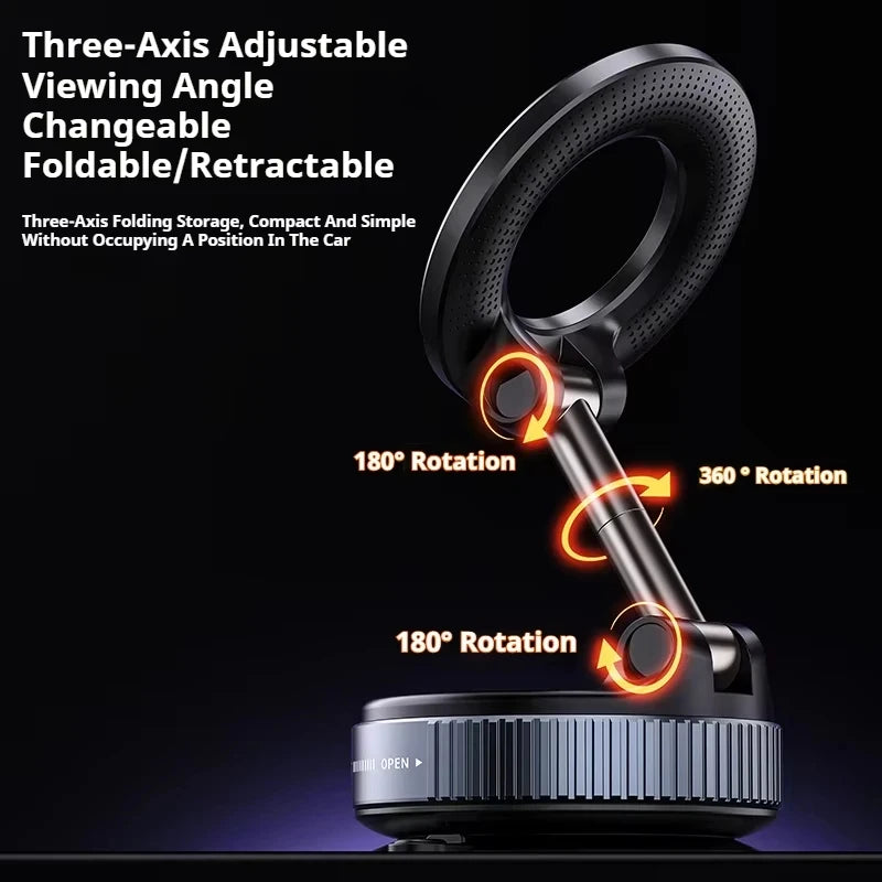 MagSafe Vacuum Suction Phone Holder – 360° Adjustable & Foldable