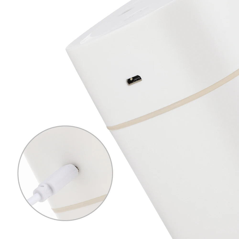 Smart 600ml Aroma Humidifier – Dual Mist, LED Mood Lights, Rechargeable