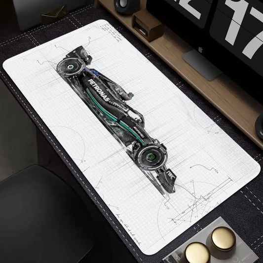 F1 Mouse & Keyboard Mats front view showing racing design