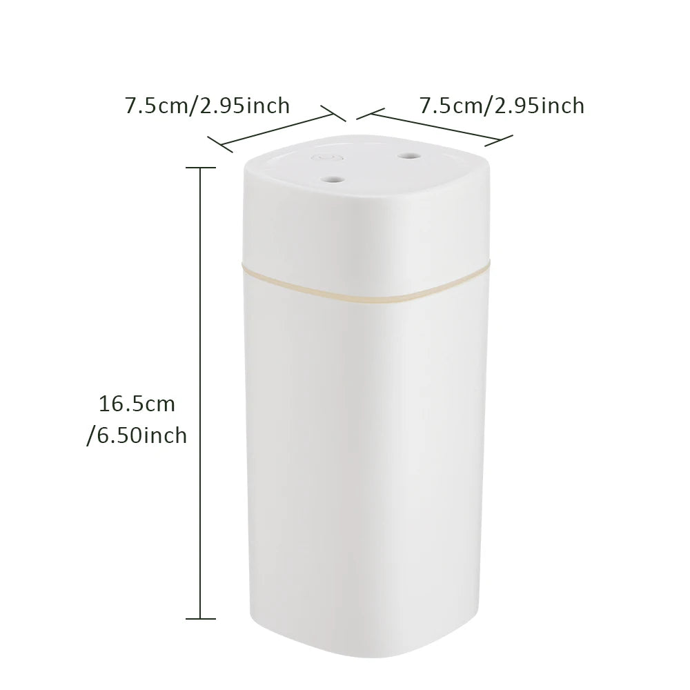 Smart 600ml Aroma Humidifier – Dual Mist, LED Mood Lights, Rechargeable