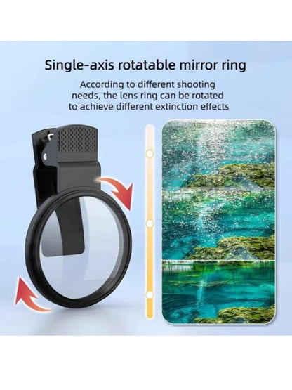 Clip-On CPL Polarizer Lens – Anti-Reflection Smartphone Camera Filter