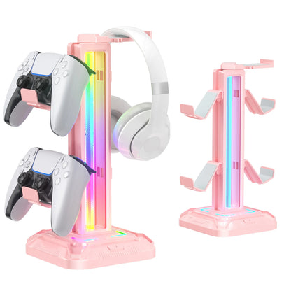 Controller Stand with RGB Lighting & Rotatable Headset Holder