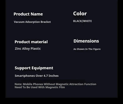 MagSafe Vacuum Suction Phone Holder – 360° Adjustable & Foldable