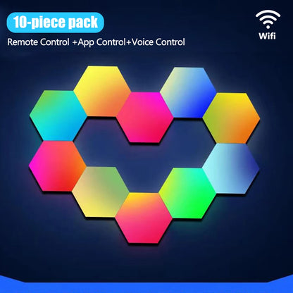 Smart RGB Hexagon Gaming Wall Lights – App-Controlled