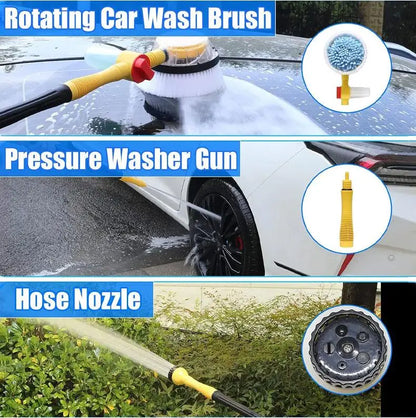 360° Rotating Foam Wash Brush – High-Pressure Car Cleaner
