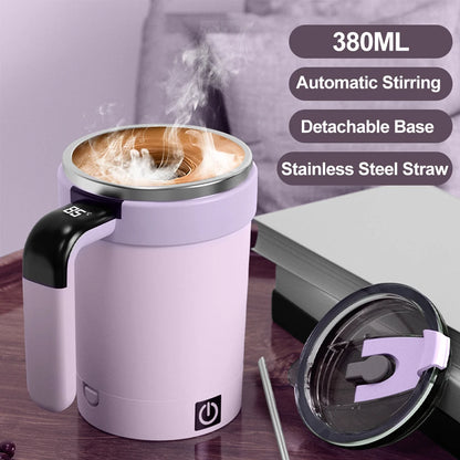 Auto-Stir Magnetic Coffee Mug – Rechargeable Stainless Steel Mixer