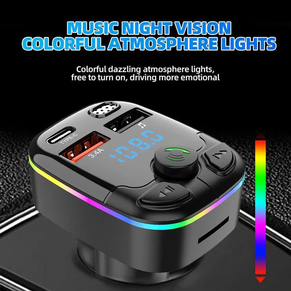 Wireless Bluetooth 5.0 Car FM Transmitter for Music & Calls