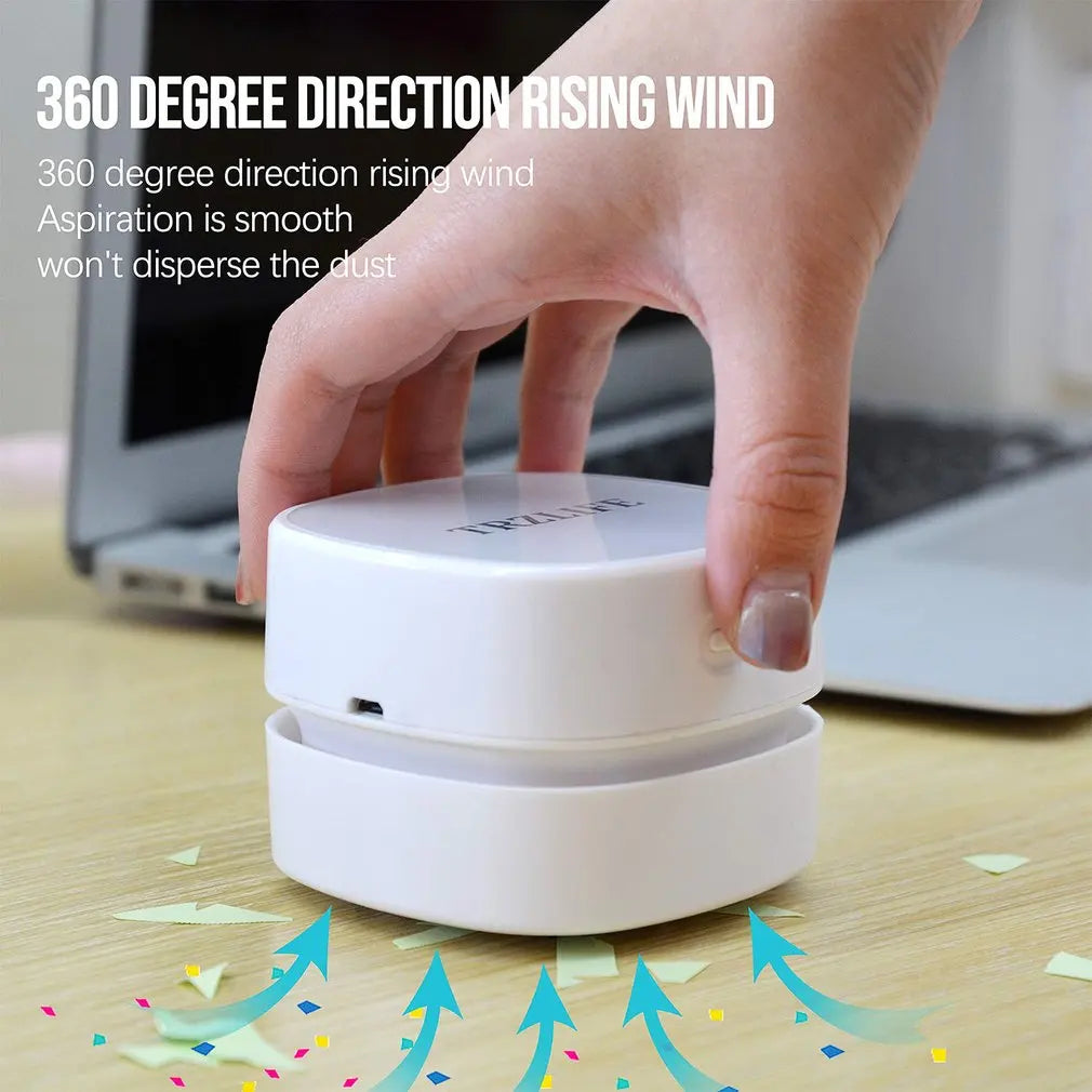 Mini Desktop Vacuum Cleaner | Portable Handheld Dust Sweeper for Desk, Table & Keyboard