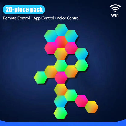 Smart RGB Hexagon Gaming Wall Lights – App-Controlled
