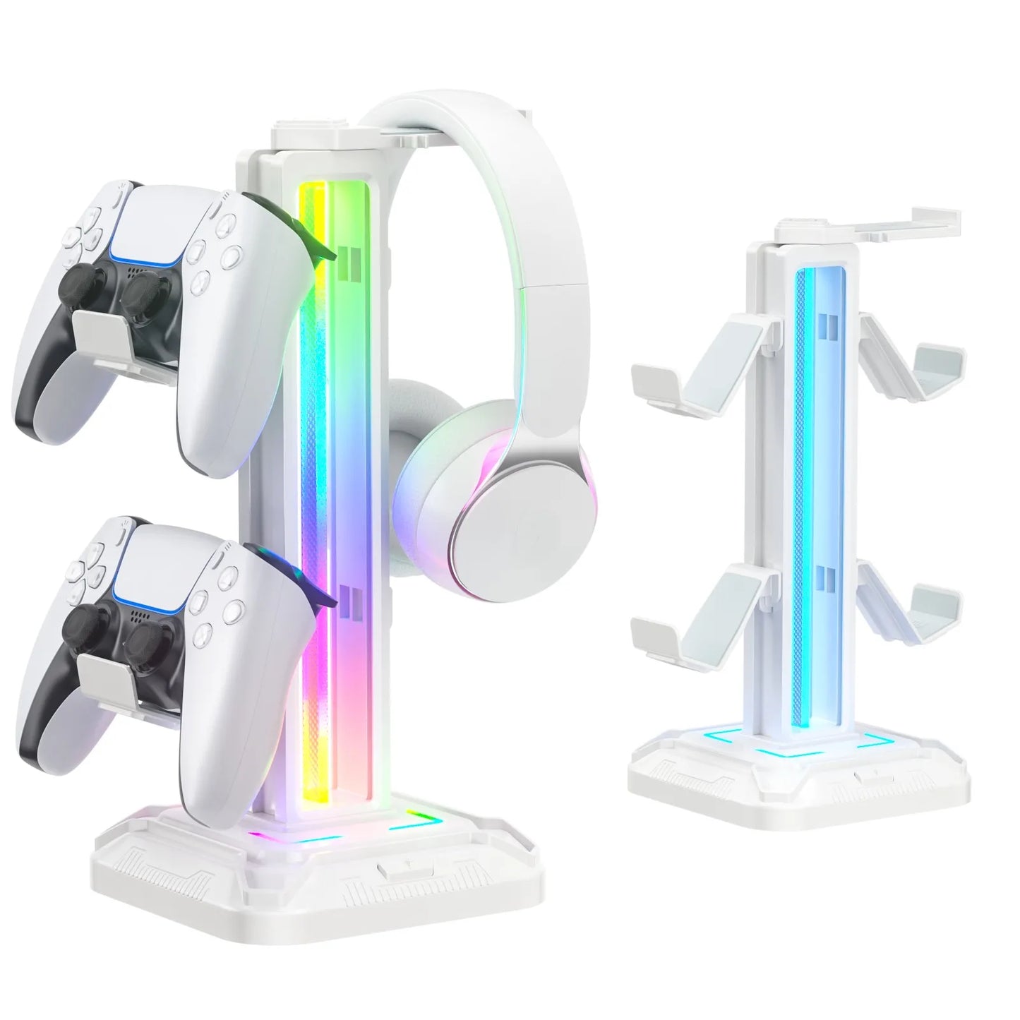 Controller Stand with RGB Lighting & Rotatable Headset Holder