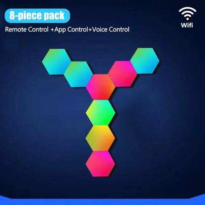 Smart RGB Hexagon Gaming Wall Lights – App-Controlled