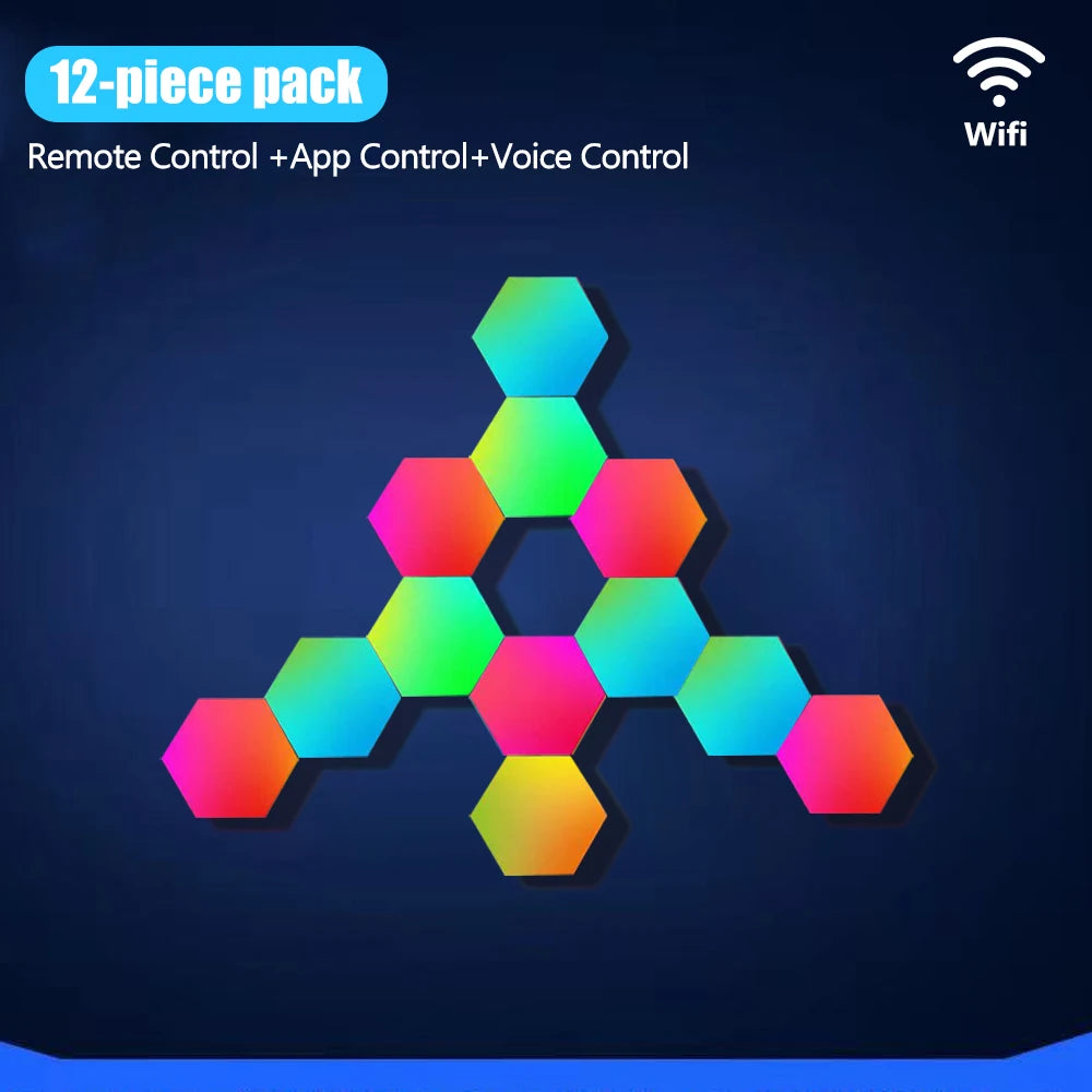Smart RGB Hexagon Gaming Wall Lights – App-Controlled