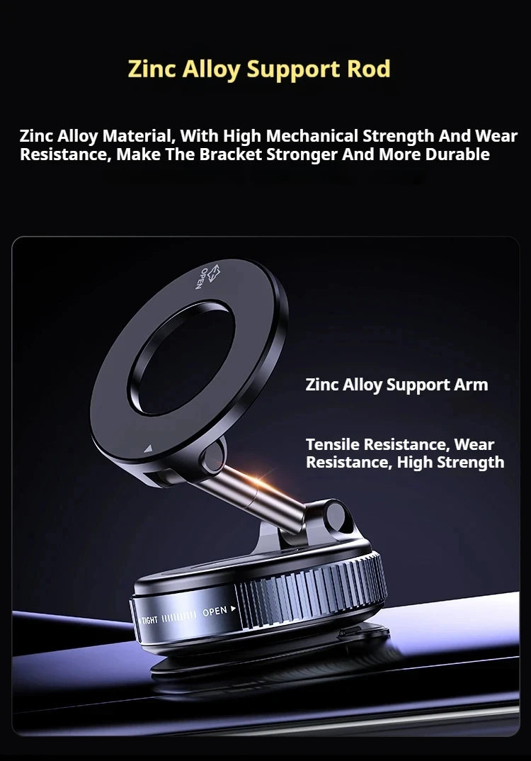 MagSafe Vacuum Suction Phone Holder – 360° Adjustable & Foldable