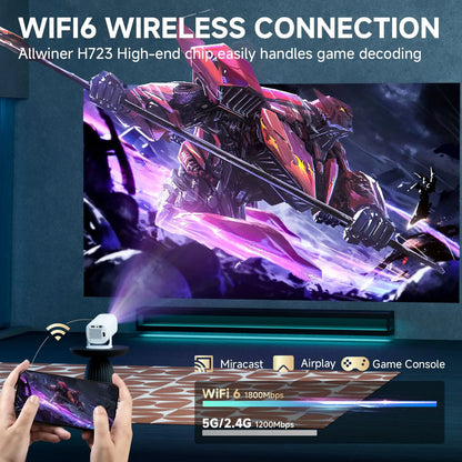 P30 PRO Smart Mini Projector – Android 14, Wi-Fi 6, 4K Support