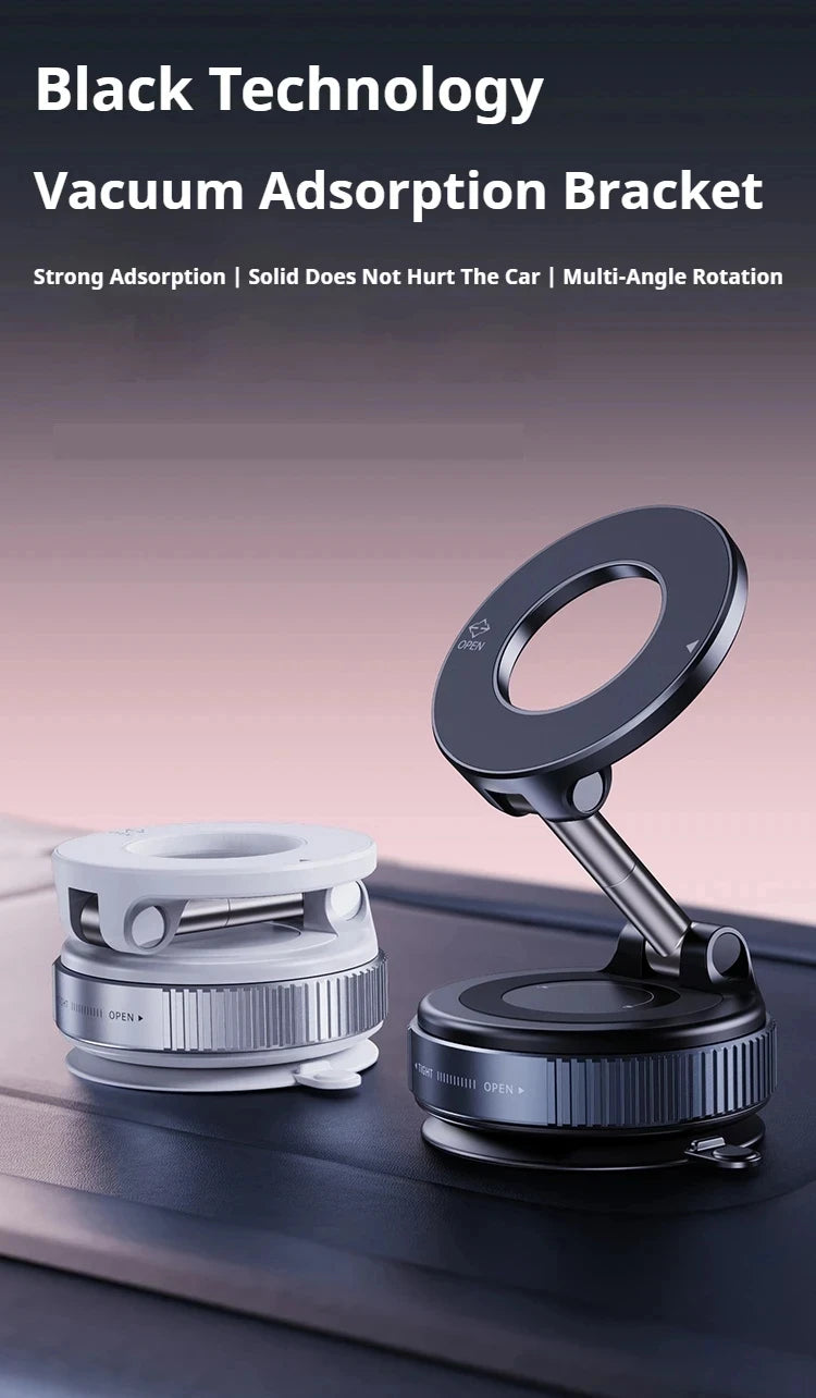 MagSafe Vacuum Suction Phone Holder – 360° Adjustable & Foldable