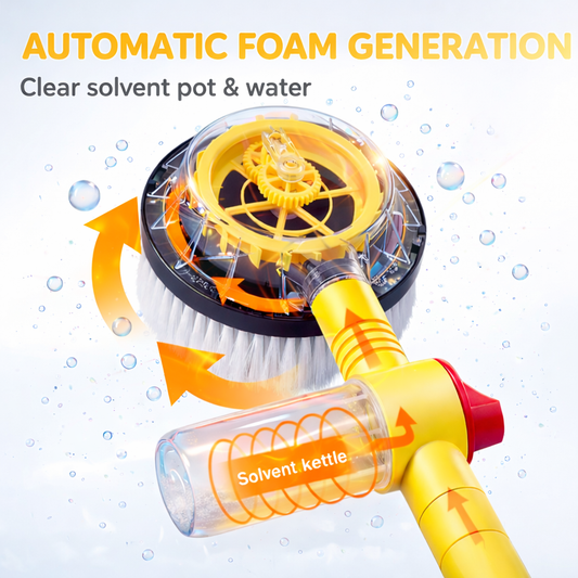 360° Rotating Foam Wash Brush – High-Pressure Car Cleaner